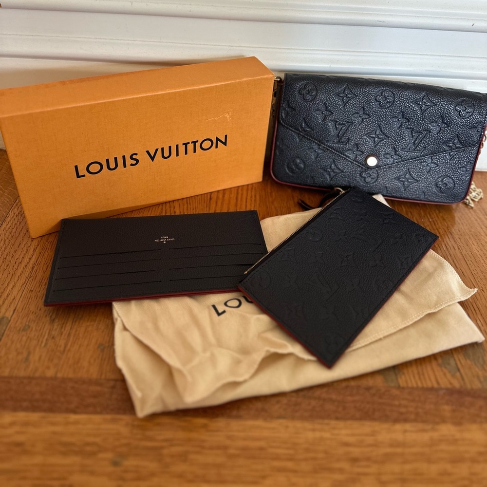 Louis Vuitton Felicie Pochette Monogram Empreinte Leather Blue